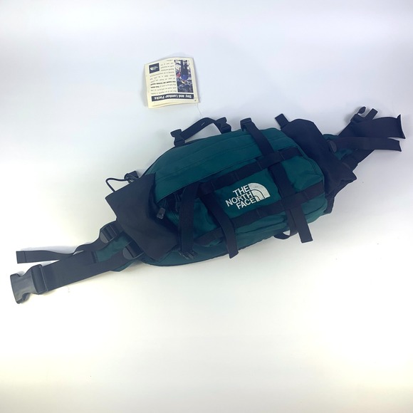 VTG The North Face Day Hiker Lumbar Fanny Pack Alpine Green Black Water Holder - Picture 8 of 16
